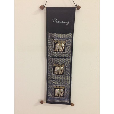 3 Pocket Hanging Wall Organizer Pouch Elephants    132742613858